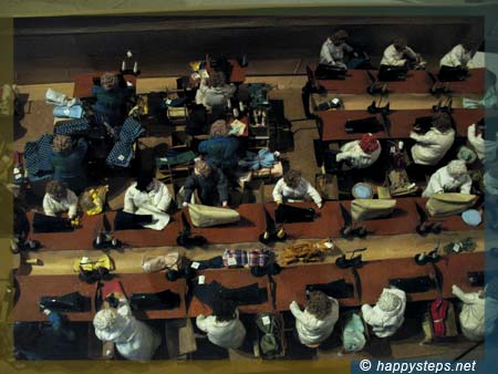 photo of the top view of a miniature model of a clothing factory