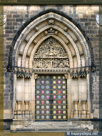 Main door at the Basilica of Saints Peter and Paul, Vysehrad Castle, Prague