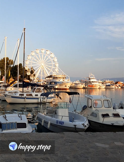 Crikvenica, Croatia ferris wheel and boats